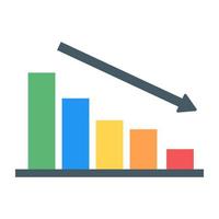 Bar chart flat icon design vector