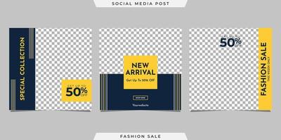 Collection of social media post banner template design. For digital marketing, promotion brand Fashion, etc vector