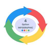 A circular arrows infographic icon in editable icon vector