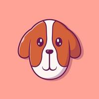 Cute Dog Face Cartoon Vector Icon Illustration. Animal Nature Icon  Concept Isolated Premium Vector. Flat Cartoon Style