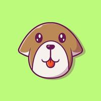 Cute Dog Face Cartoon Vector Icon Illustration. Animal Nature Icon  Concept Isolated Premium Vector. Flat Cartoon Style