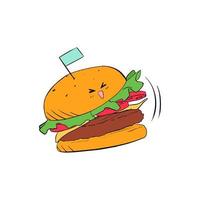 hand drawn burger doodle vector