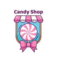 logo de concepto de tienda de dulces coloridos vector