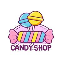 colorful candy shop concept logo vector