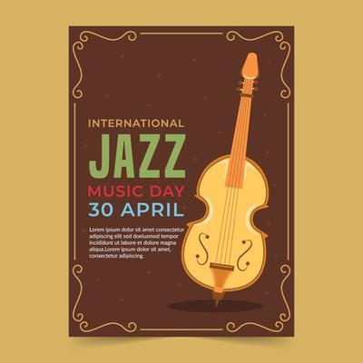 international jazz day poster template with cello Vector