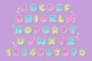 decorative colorful Font and Alphabet vector