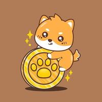 cute puppy big gold coin