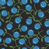 Abstract seamless blue flower pattern vector illustration