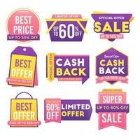 Collection of geometric sale label vector