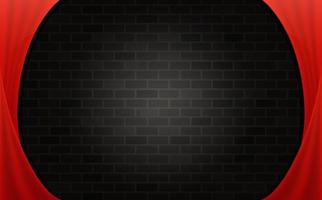 modern blank space curtain and brick abstract background vector