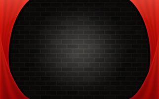 modern blank space curtain and brick abstract background vector