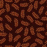 Elegant foliage texture background on brown background with seamless pattern and vector illustration