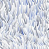 Abstract seamless doodle pattern on blue with warped stripes and vector illustration