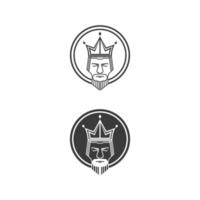 conjunto de logotipo de corona y logotipo de rey logotipo de reina, princesa, diseño de ilustración de icono de vector de plantilla imperial, real y negocio de logotipo de éxito