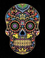 mexican skull colors vector