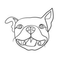 estilo de dibujo de línea continua de cabeza de perro vector