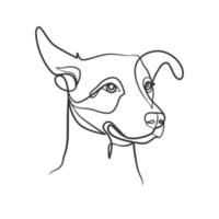Continuous line drawing style of dog head vector