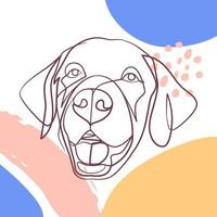 Continuous line drawing poster of dog head vector