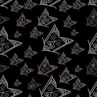 Seamless pattern with hand-drawn arrows on black background. vector
