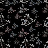 Seamless pattern with hand-drawn arrows on black background. vector