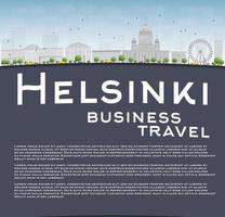 Helsinki skyline and copy space. vector