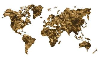 Gold world map. vector