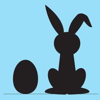 easter bunny vector illustration in flat style and blue background