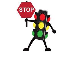 illustration of a traffic light using a cartoon symbol vector