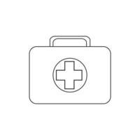 Medical Bag Icon - Vector. First aid box icon. black medical bag icon on white background vector