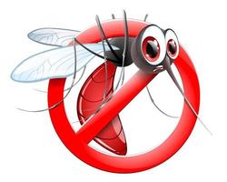 Mosquito in STOP sign vector