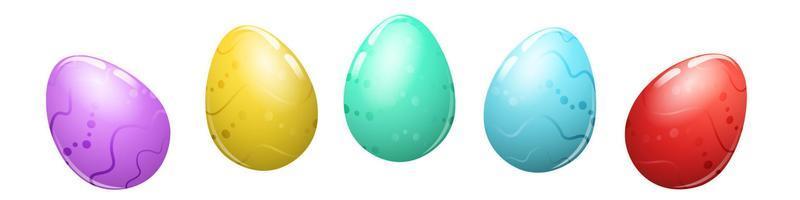 conjunto de huevos de pascua de colores vector