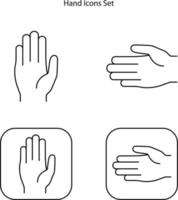 hand icon isolated on white background from wash hands collection. hand icon thin line outline linear hand symbol for logo, web, app, UI. hand icon simple sign. vector