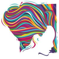 Colorful and elegant woman vector abstract illustration
