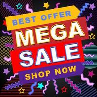 Mega Sale for web app banner vector