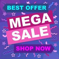 Mega Sale for web app banner vector