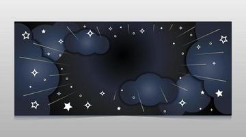 Banner of trendy dark cloud vector