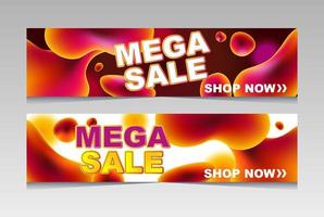 Mega Sale for web app banner vector