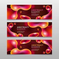 Liquid pink red abstract banner vector