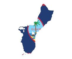 guam bandera nacional oceanía emblema mapa icono vector ilustración diseño abstracto elemento