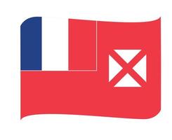 Wallis and Futuna Flag National Oceania Emblem Ribbon Icon Vector Illustration Abstract Design Element
