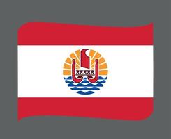 French Polynesia Flag National Oceania Emblem Ribbon Icon Vector Illustration Abstract Design Element