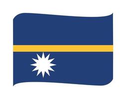 Nauru Flag National Oceania Emblem Ribbon Icon Vector Illustration Abstract Design Element