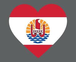 French Polynesia Flag National Oceania Emblem Heart Icon Vector Illustration Abstract Design Element