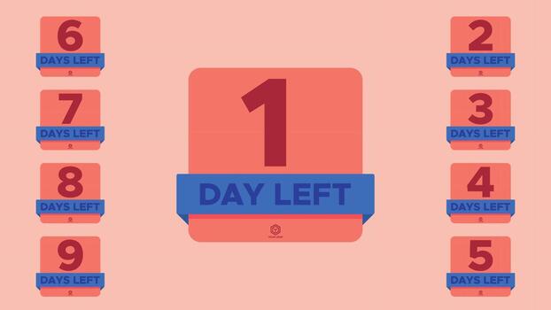 Vector of Days Left. Perfect for countdown party, event, etc.