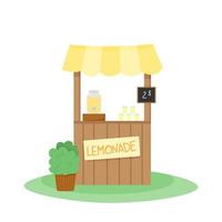 Lemonade stand. Summer cold drinks. Sale of lemonade. vector