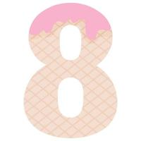Number eight in the form of ice cream vector
