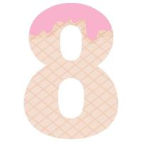 Number eight in the form of ice cream vector