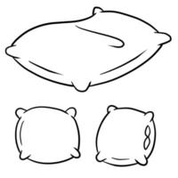 Set of pillows. Soft cushions. Large and small object. vector