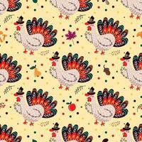 seamless pattern of Thanksgiving day symbols vector