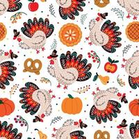 Pattern of Thanksgiving day symbols vector